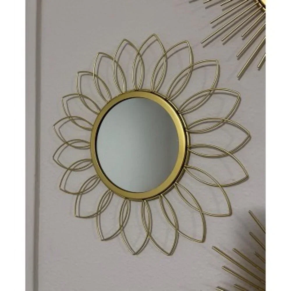 New 3 Pack Metal Mirrors for Wall Sunburst Wall Mirrors Home Décor Decorative